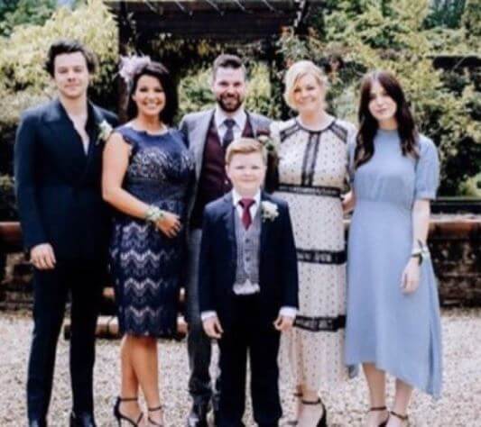 Amy Twist with her son, brother Mike Twist and stepmother Anne and siblings Harry and Gemma.